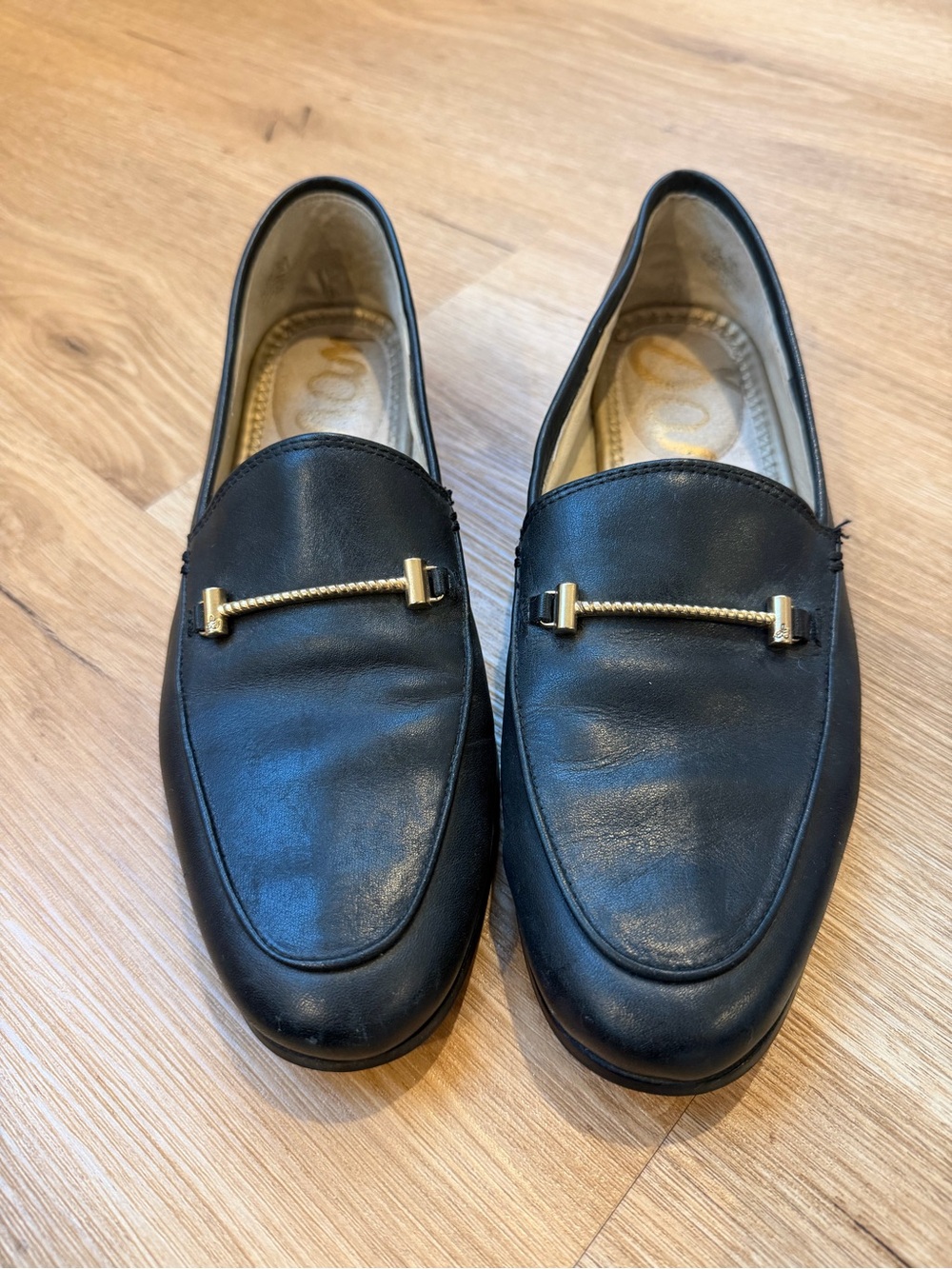 Sam Edelman Leather Loafers with Gold Bit Accent